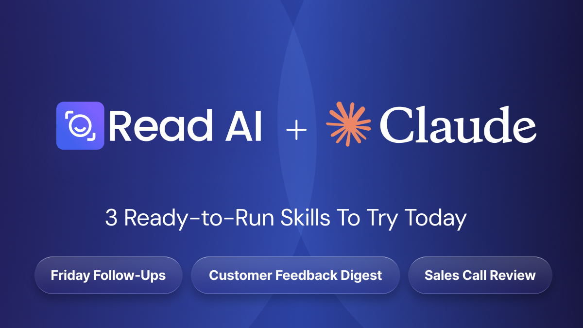 Read AI 现已成为 Claude 连接器