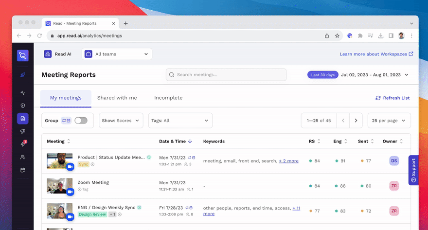 Read AI lanza nuevas funciones: búsqueda de reuniones, etiquetado de reuniones | Read